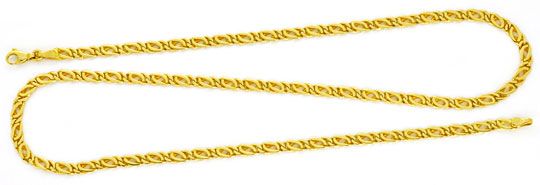 Foto 1 - Massive Goldkette Gelb Gold Pfauenauge Tigerauge, K2160