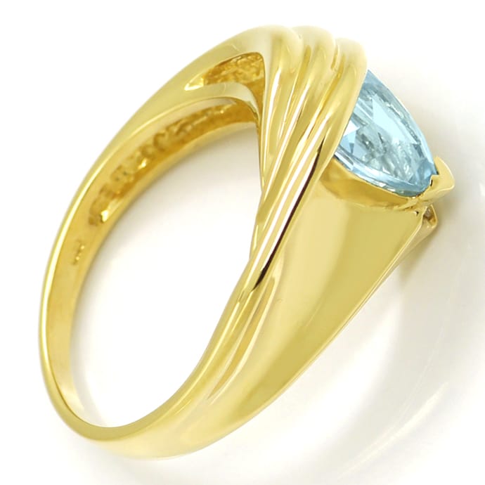 Foto 3 - Blauer Topas Trillion Schliff in Diamantenring 14K Gold, R8978