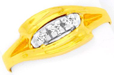 Foto 1 - Diamantring Gelbgold-Weißgold 0,11 Diamanten, S8807