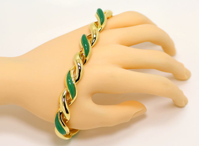 Foto 5 - Luxuriöses Designer-Chrysoprase Armband in 18K Gelbgold, S9247
