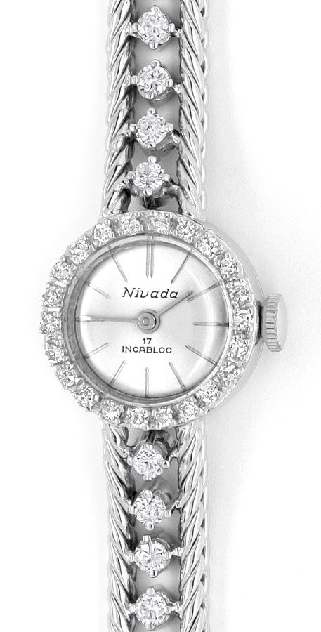 Foto 2 - Nivada Damenuhr Weißgold-Diamanten auf Armband und Uhr, U2136